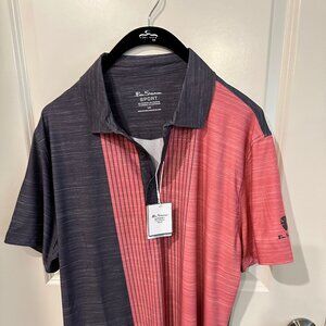 NWT Ben Sherman Sport Gman Sport Golf Polo Shirt Mens LARGE Gray/Red